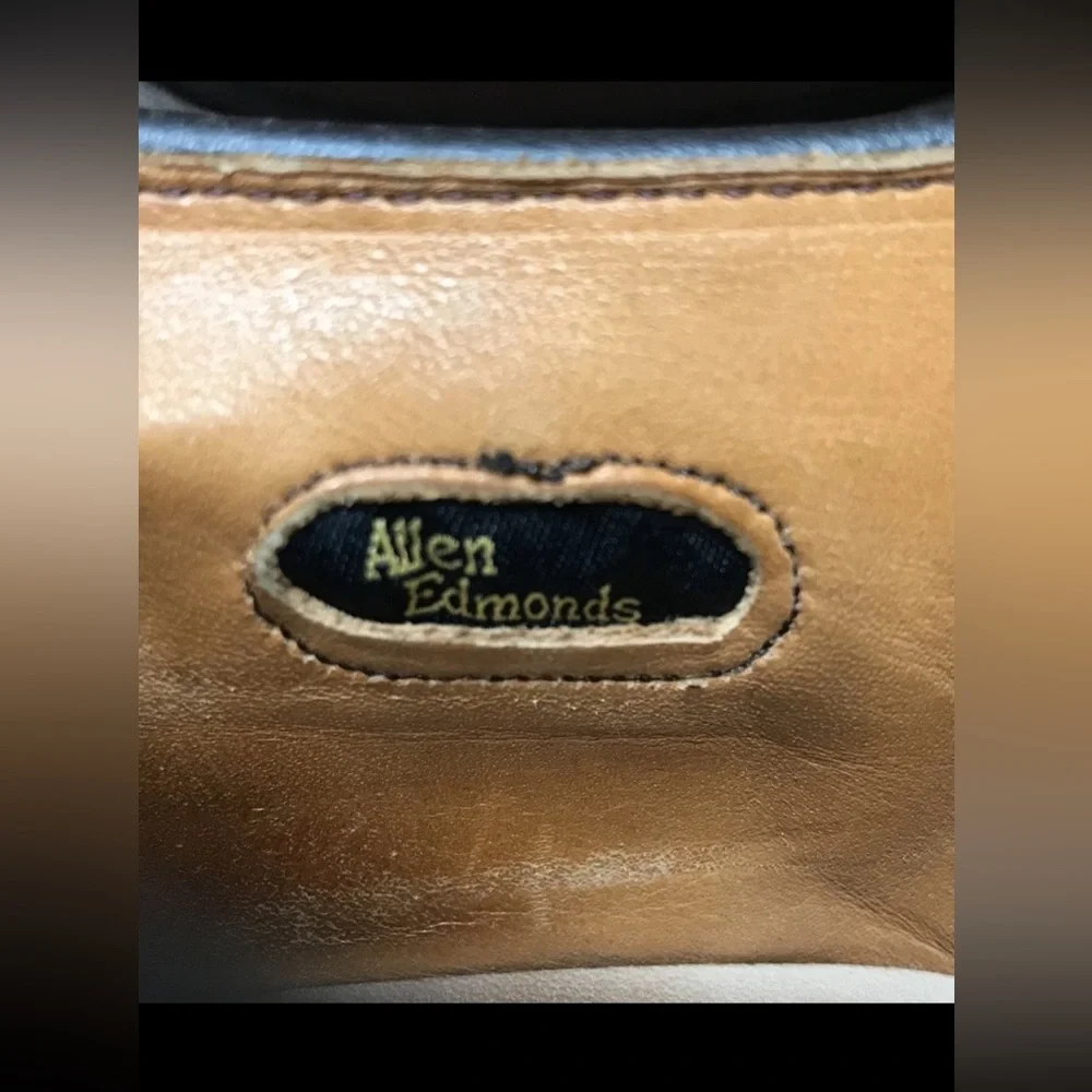 Allen Edmonds Hillcrest Men's Derby Shoes Tan Brown Leather Size 14D Made in USA